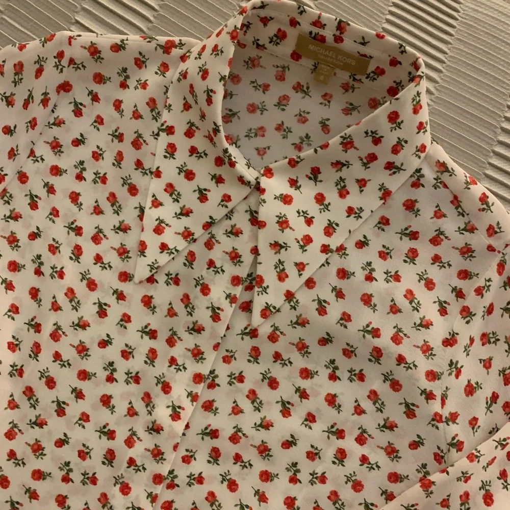 MICHAEL KORS Collection Rose Silk Georgette Shirt